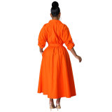 Plus Size Women Casual Long Sleeve Solid Color Shirt