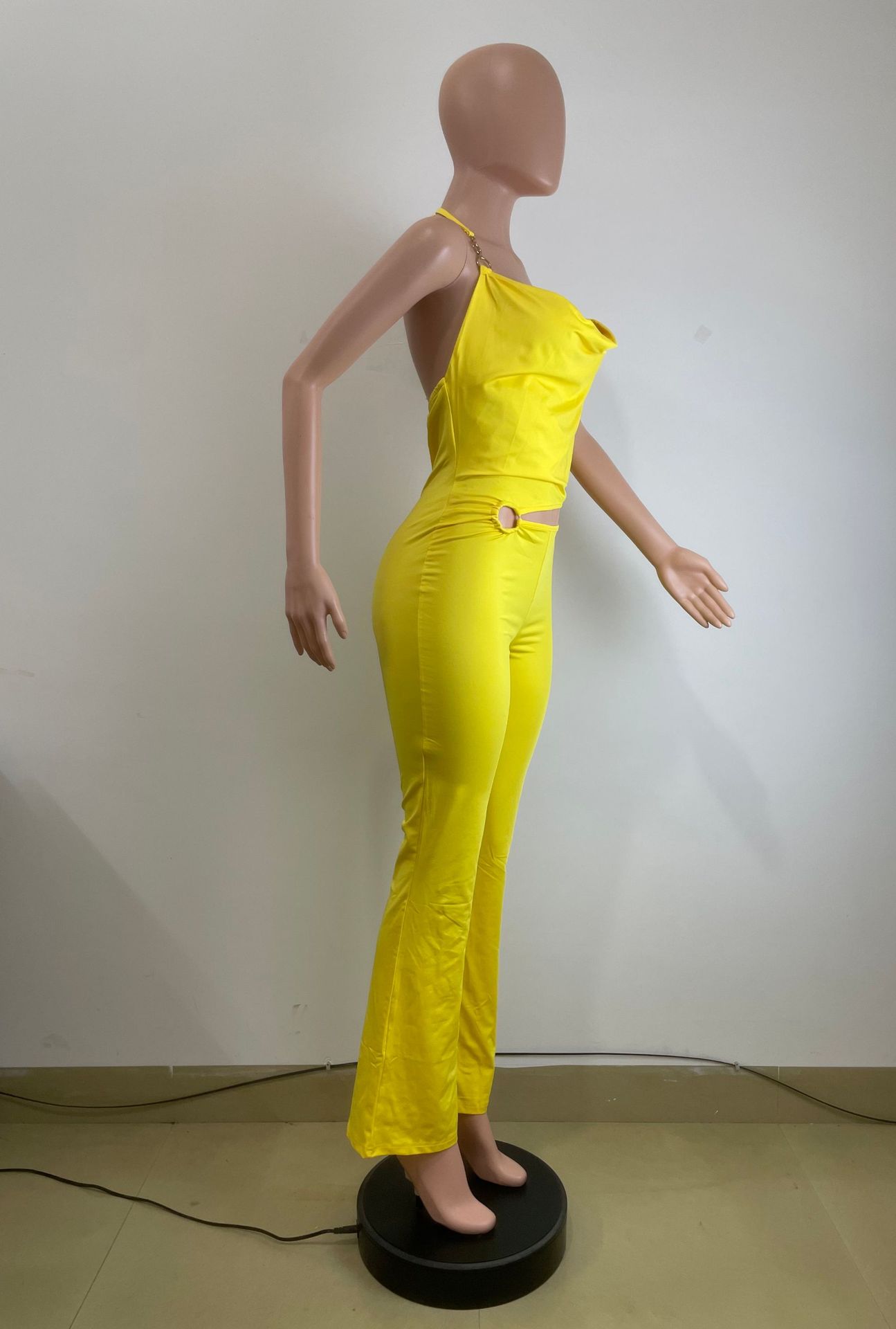 Halter Neck Cut-Out Camisole Jumpsuit for Summer