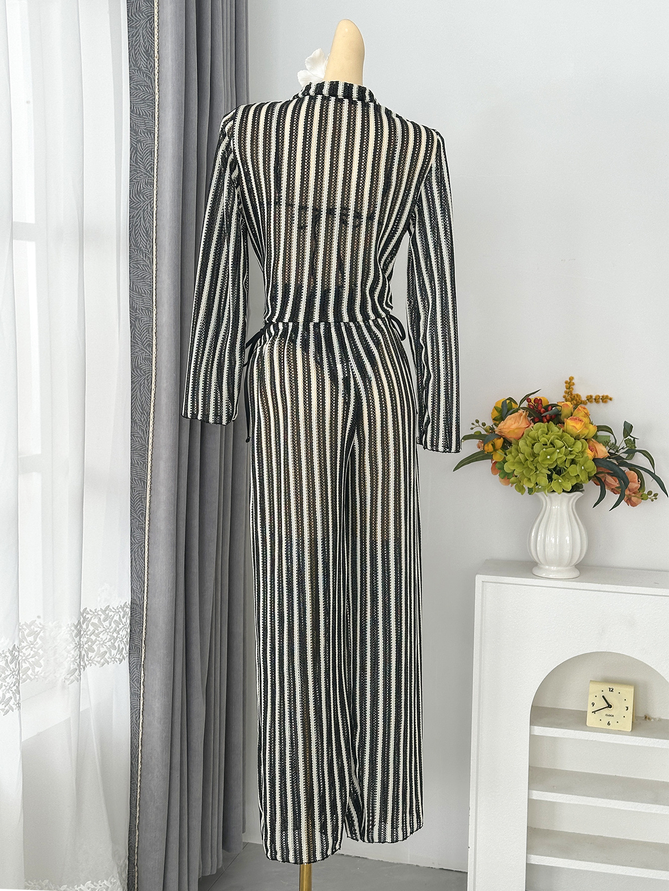 Striped Two-Piece Swimsuit Set for Beach Holidays