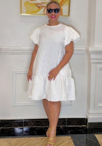 Women Round Neck Short Sleeve Dress
