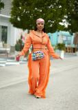 Women Casual Long Sleeve Zipper Top and Wide-Leg Pants Two-Piece Set