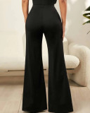 Women Sexy Lace Cut-Out Bell Bottom Pants