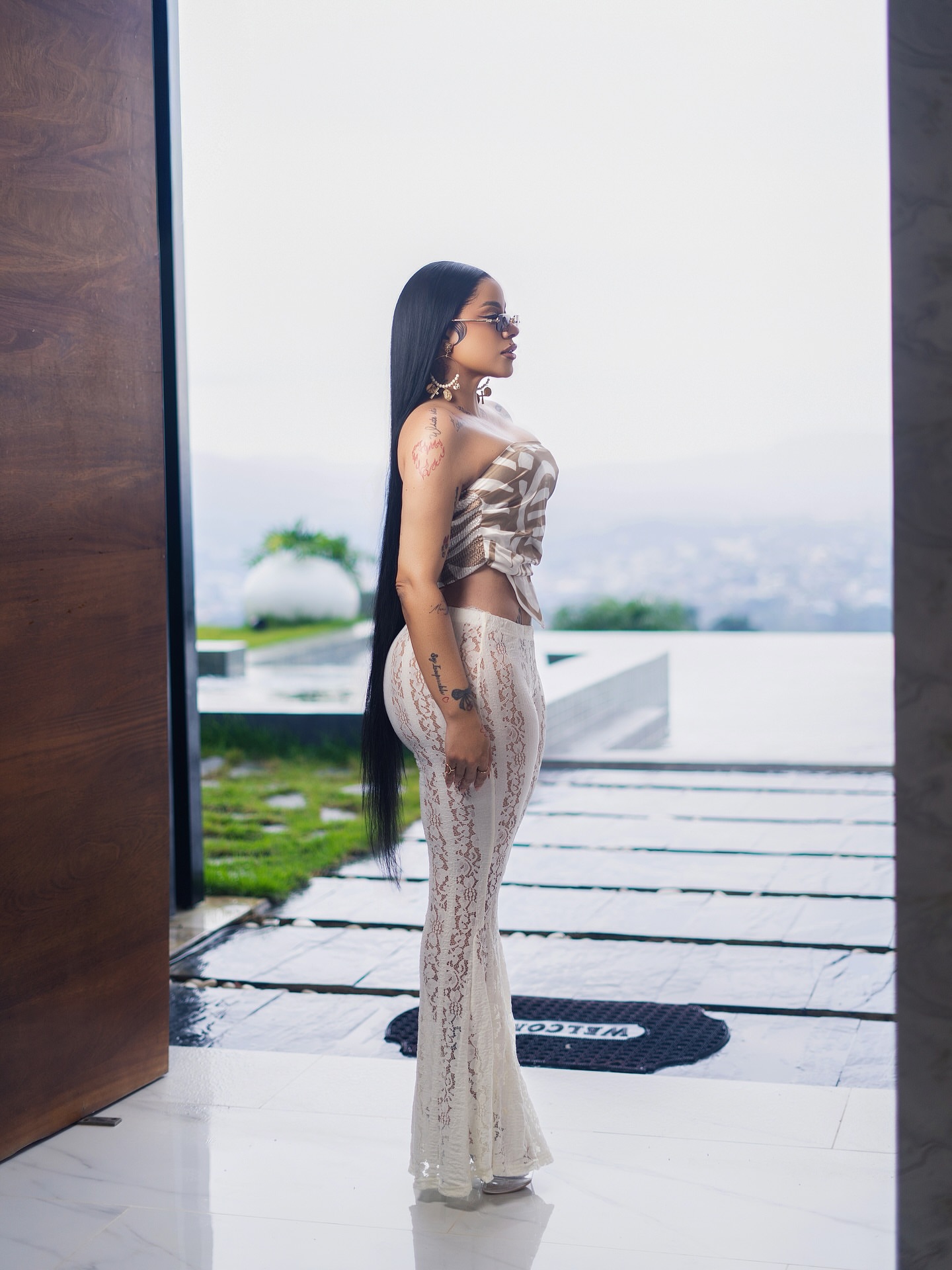 Lace Bell Bottom Pants for Spring Evening Wear