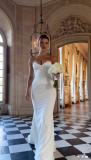 Women French Strapless Bridal Engagement Maxi Dress
