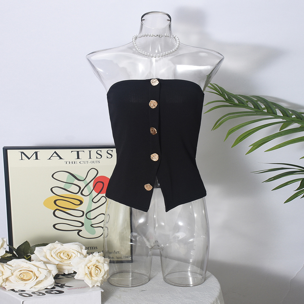 Strapless Camisole Top for Summer Casual Wear