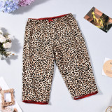 Women Leopard Print Casual 3/4 Length Pants