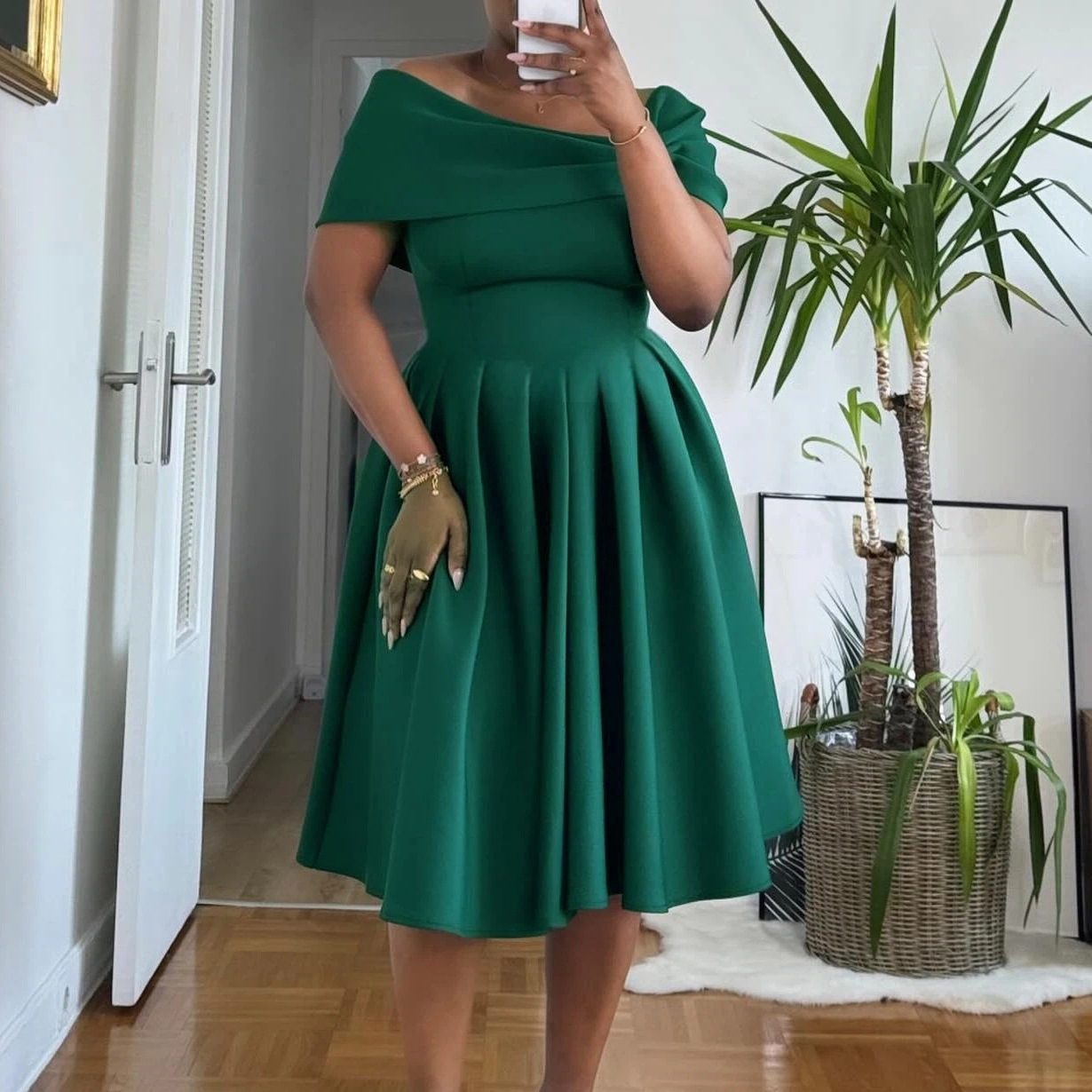Off-Shoulder African Dress for Summer Casual Outings