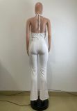 Women Summer Halter Neck Cut-Out Camisole Jumpsuit