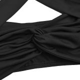 Women Sexy Belted Top and Pant Two-Piece Set