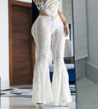 Women Spring Lace Bell Bottom Pants