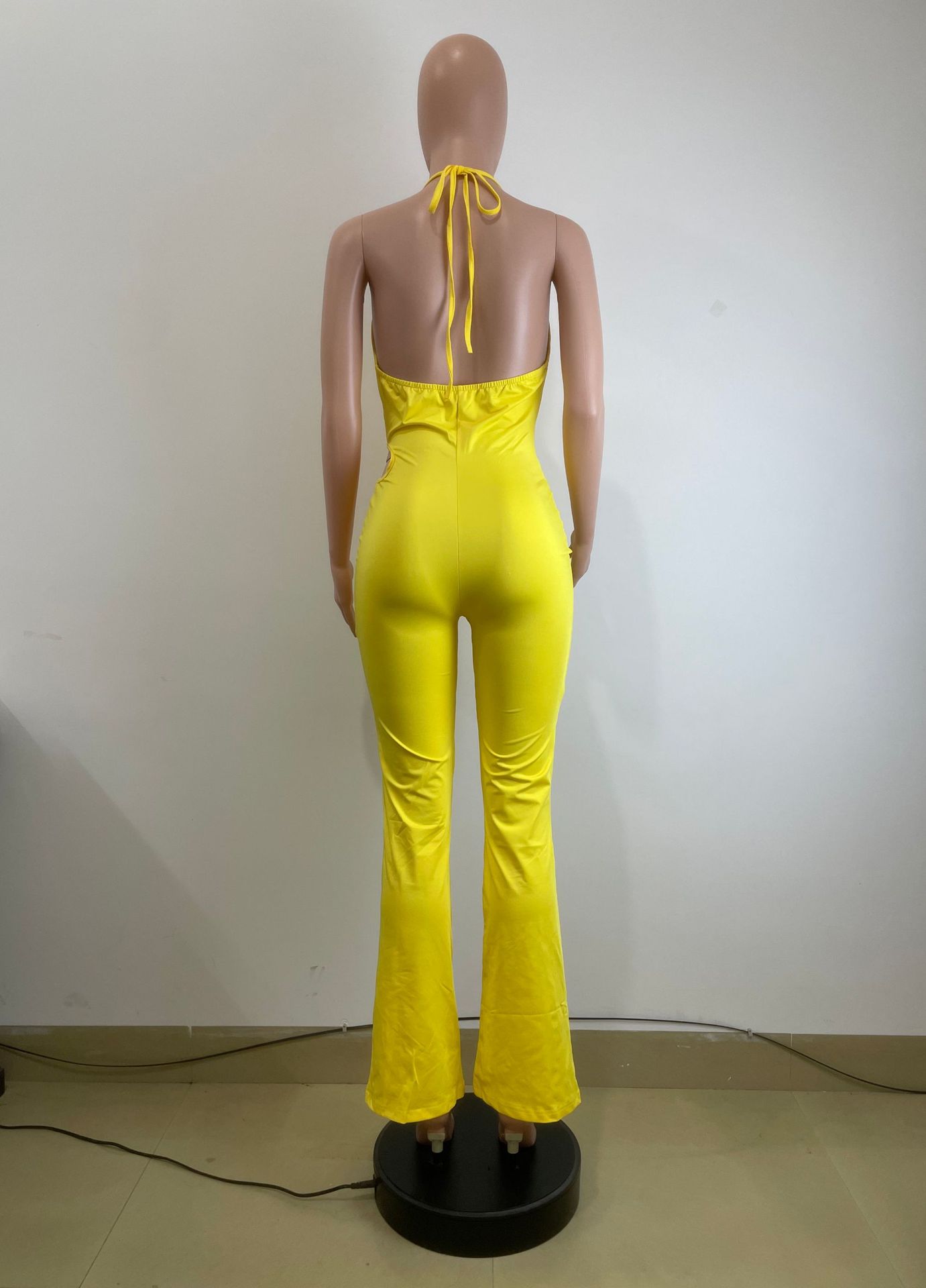 Halter Neck Cut-Out Camisole Jumpsuit for Summer
