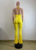 Women Summer Halter Neck Cut-Out Camisole Jumpsuit