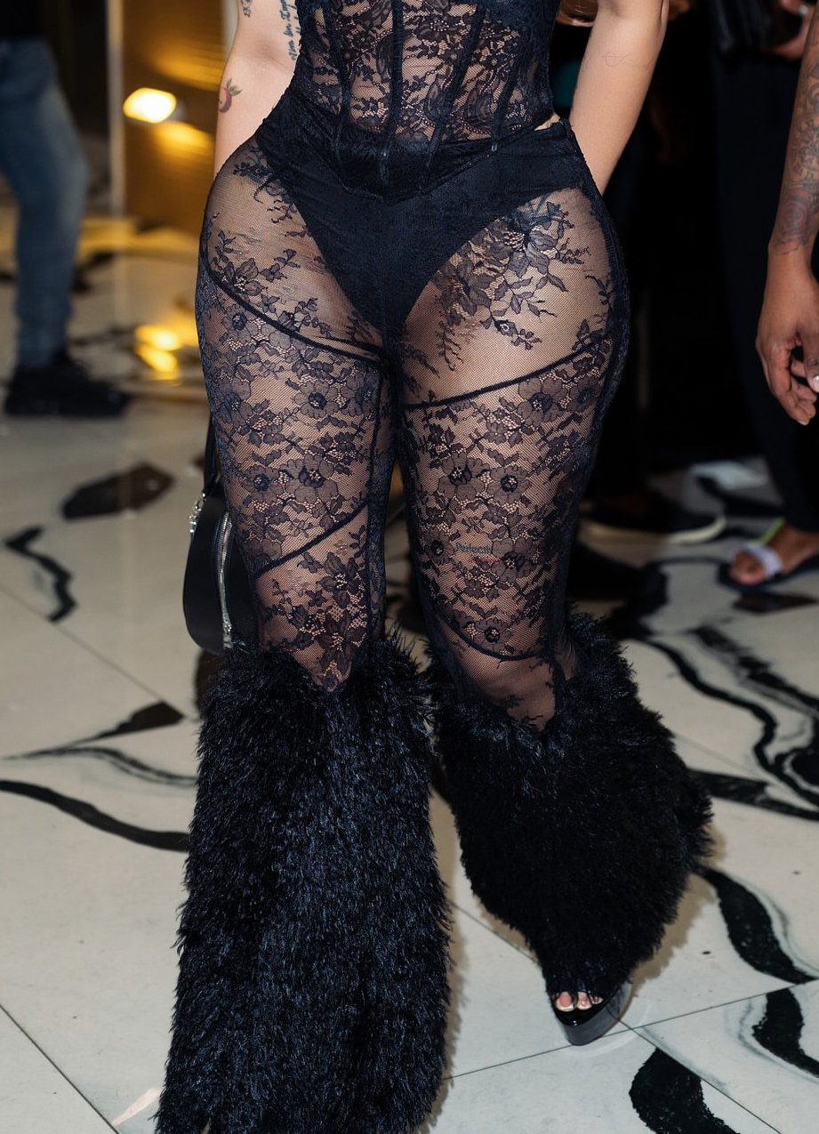 Lace See-Through Casual Drawstring Pants for Summer Beachwear