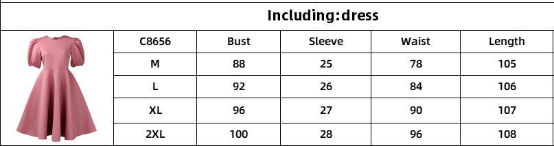 Round Neck Puff Sleeve Dress for Elegant Events