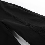 Women Sexy Lace Cut-Out Bell Bottom Pants