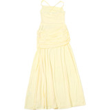 Women Spring Colorful Sexy Square Neck Ruched Dress