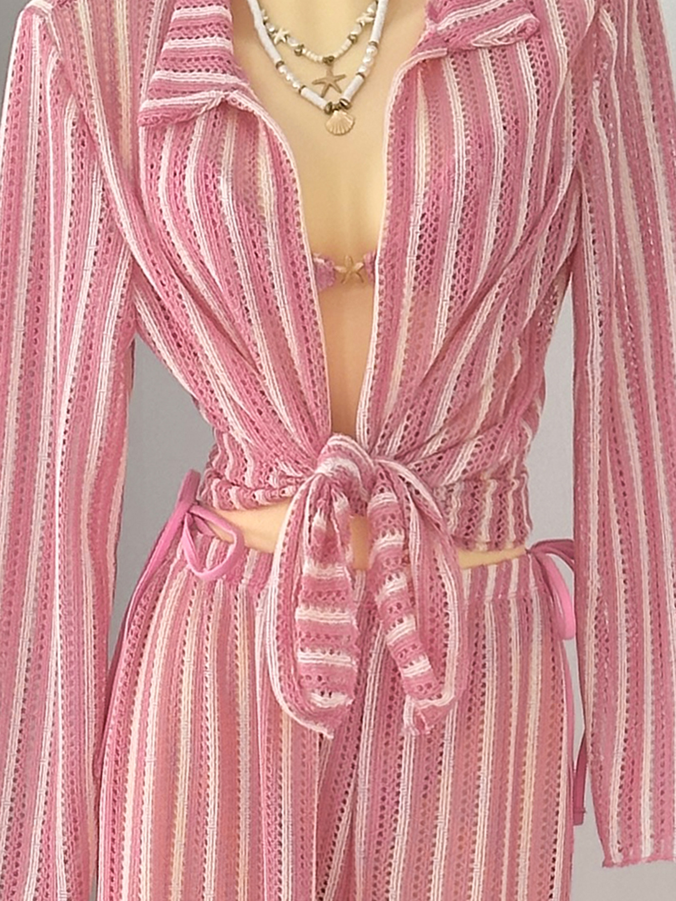 Striped Two-Piece Swimsuit Set for Beach Holidays