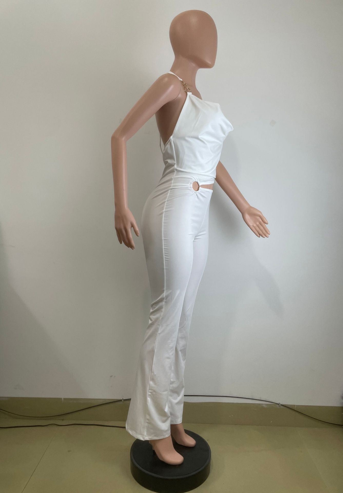 Halter Neck Cut-Out Camisole Jumpsuit for Summer
