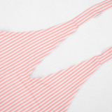 Women Striped Printed Halter Neck Belted Camisole Top and Shorts Two-Piece Set