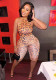 Women Cow Print Halter Neck Sleeveless Knee-Length Jumpsuit