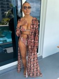 Women Printed Snake Pattern Holidays Maxi Dress Sexy Beach Skirt