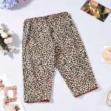 Women Leopard Print Casual 3/4 Length Pants