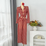 Women Striped Beach Holidays Swimwear Set