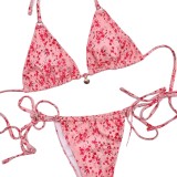 Women Belted Shell Accessory Two-Piece Swimwear