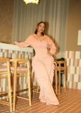 Women Casual Long Sleeve Zipper Top and Wide-Leg Pants Two-Piece Set