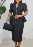 Plus Size Women African Fake Two-Piece Bodycon Dress