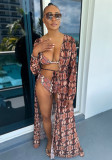 Women Printed Snake Pattern Holidays Maxi Dress Sexy Beach Skirt