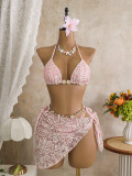 Women Sexy Island Holidays Bikini Three-Piece Swimwear