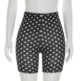 Women Spring Summer Printed Lace Trimmed Shorts