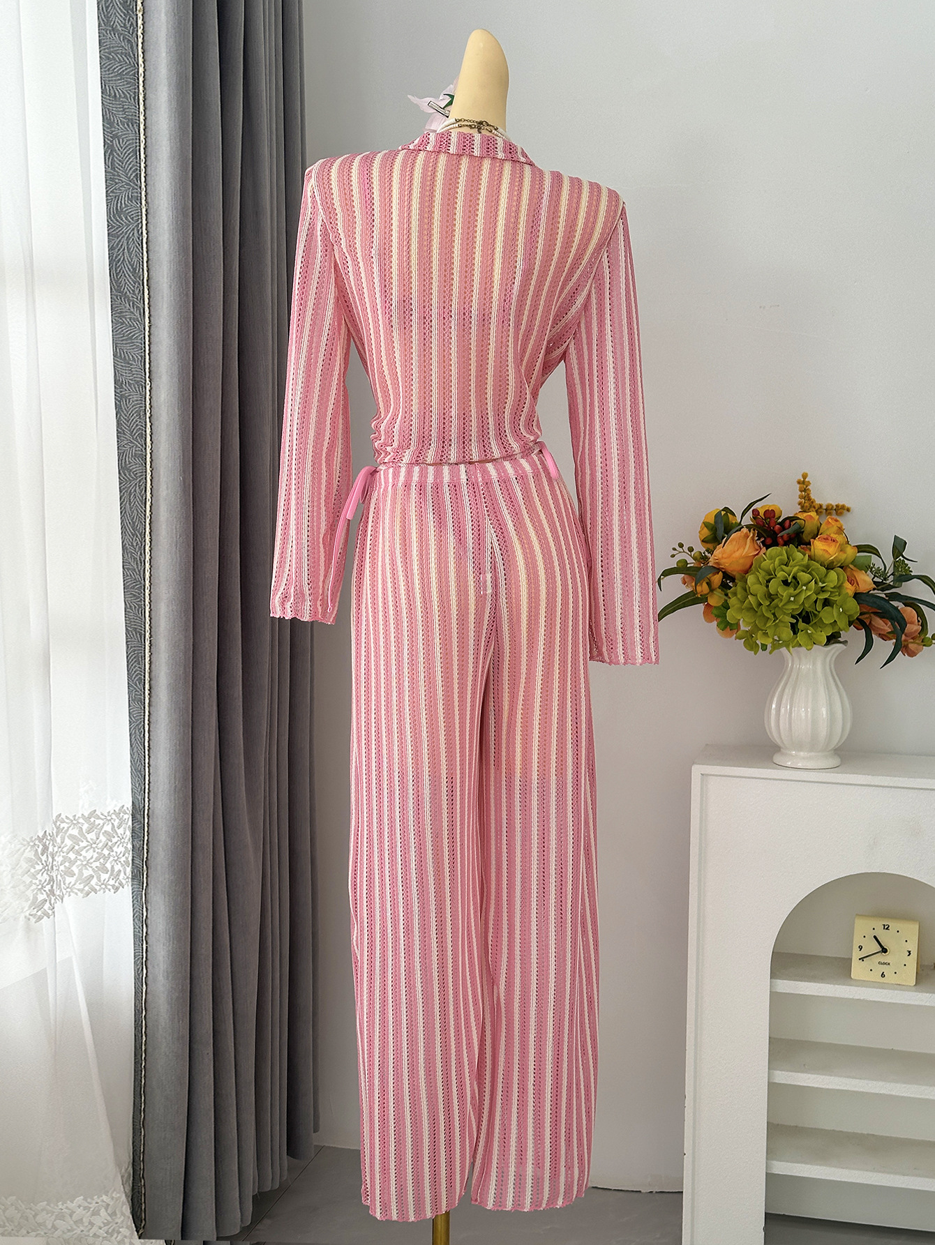 Striped Two-Piece Swimsuit Set for Beach Holidays