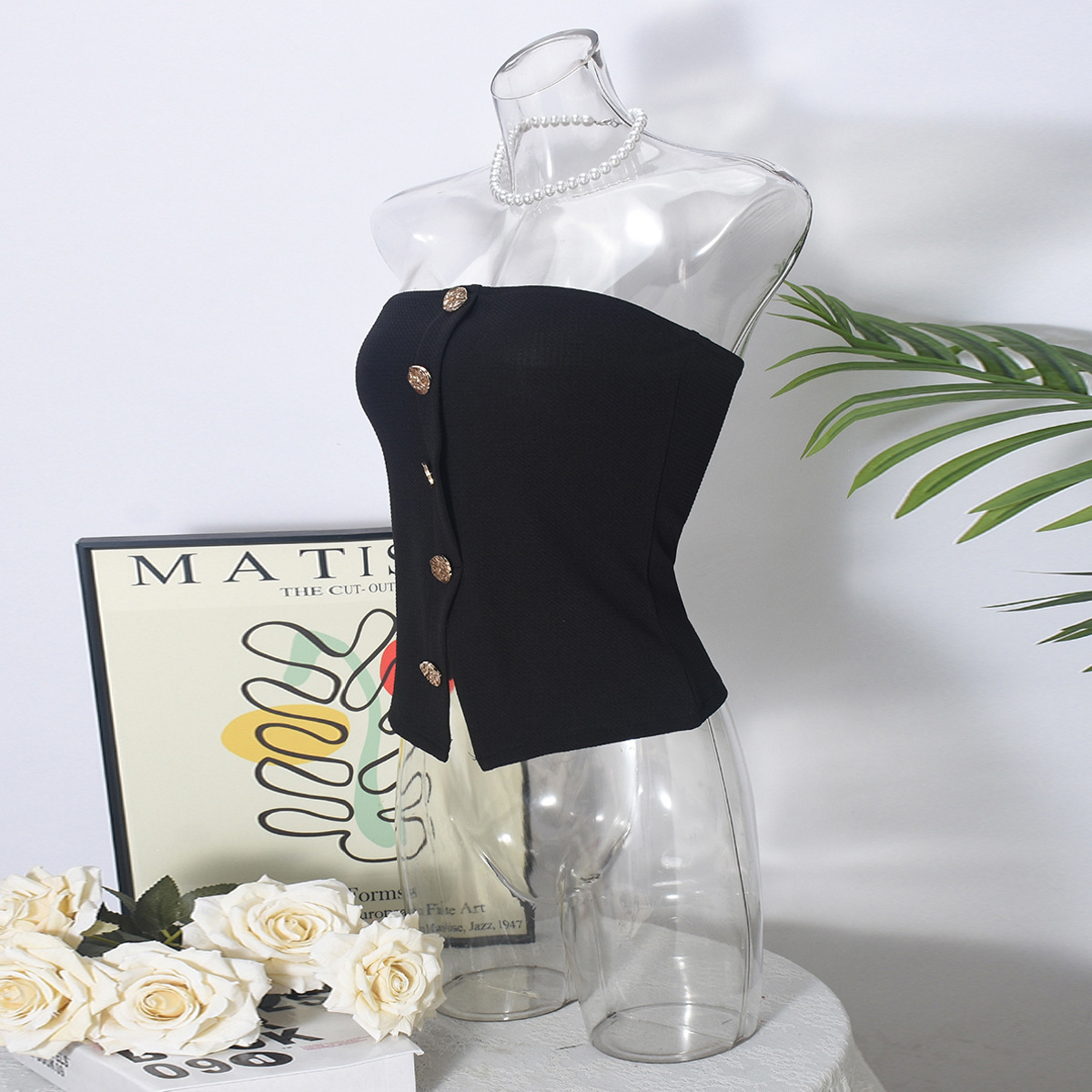 Strapless Camisole Top for Summer Casual Wear