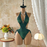Women Sexy Leopard Belted Cut-Out One-Piece Swimwear