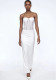 Women Strapless White Sexy Maxi Dress