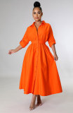 Plus Size Women Casual Long Sleeve Solid Color Shirt
