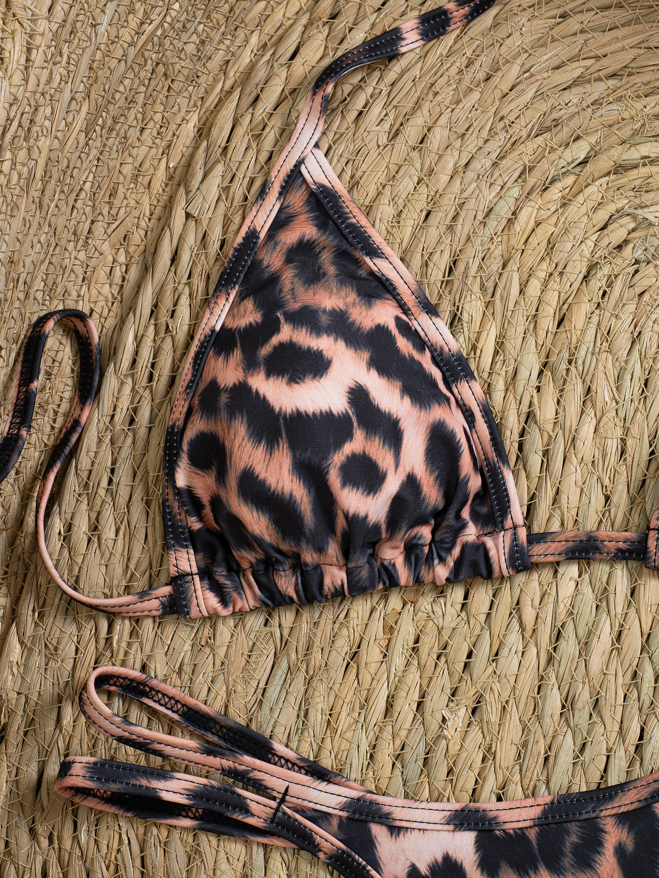 Leopard Print Two-Piece Bikini Swimsuit for Beachwear
