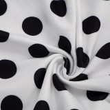 Summer Women Polka Dot Halter Neck Draped Backless Romper