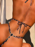 Women Leopard Print Sexy Two Piece Bikini Swimwear
