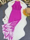 Holiday Women Casual Elegant Sleeveless Halter Neck Lace-Up Jumpsuit