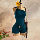 Women Sexy One Shoulder Slim Waist Party Jumpsuit