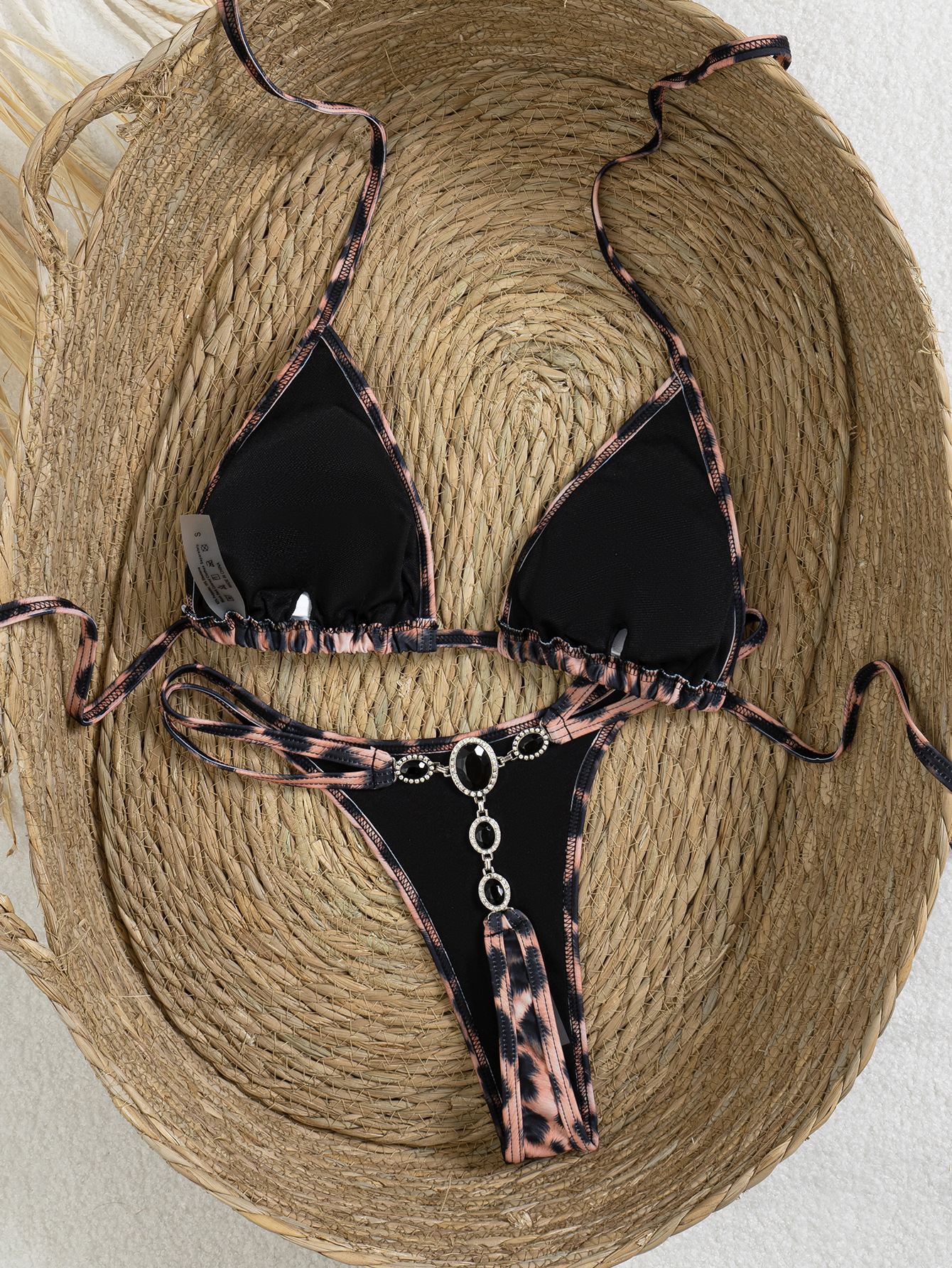 Leopard Print Two-Piece Bikini Swimsuit for Beachwear
