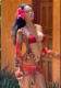 Women Sexy Printed Lace-Up Backless Beach Three Piece Bikini Swimwear