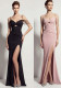 Women Sexy Satin High Slit Lace-Up Mermaid Maxi Evening Party Dress