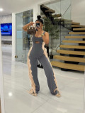 Women Fashion Colorblock Fringe Style Casual Jumpsuit