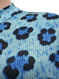 Women High Stretch Ribbed Leopard Print Patchwork Lace-Up Backless Slim Fit Jumpsuit