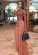 Women Chic Ruched Lace-Up Printed A Line Long Sleeve Casual Holiday Dress