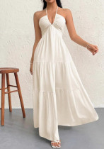 Women Beach Holidays Backless V Neck Dress Women Beach Holidays Backless V Neck Dress